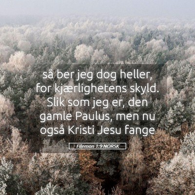 Picture 05 - Filemon 1:9 NORSK - så ber jeg dog heller, for kjærlighetens skyld. - Bible Verse Picture
