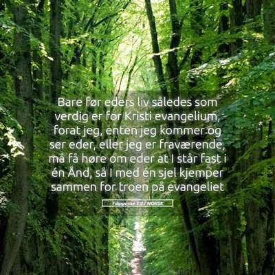 Picture 05 - Filipperne 1:27 NORSK - Bare før eders liv således som verdig er for - Bible Verse Picture