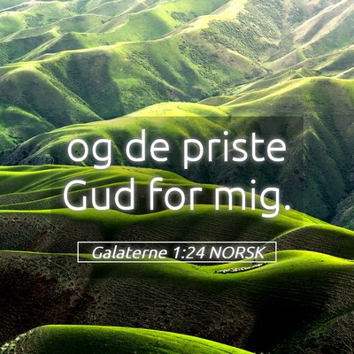 Picture 05 - Galaterne 1:24 NORSK - og de priste Gud for - Bible Verse Picture