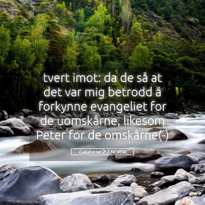 Picture 05 - Galaterne 2:7 NORSK - tvert imot: da de så at det var mig betrodd å - Bible Verse Picture