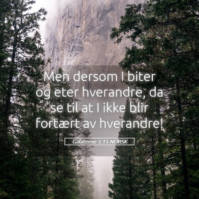 Picture 05 - Galaterne 5:15 NORSK - Men dersom I biter og eter hverandre, da se til - Bible Verse Picture