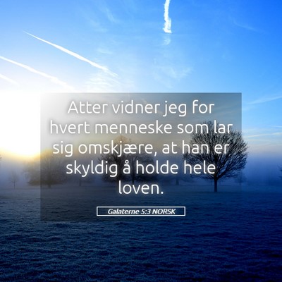 Picture 05 - Galaterne 5:3 NORSK - Atter vidner jeg for hvert menneske som lar sig - Bible Verse Picture