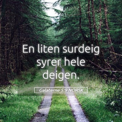 Picture 05 - Galaterne 5:9 NORSK - En liten surdeig syrer hele - Bible Verse Picture