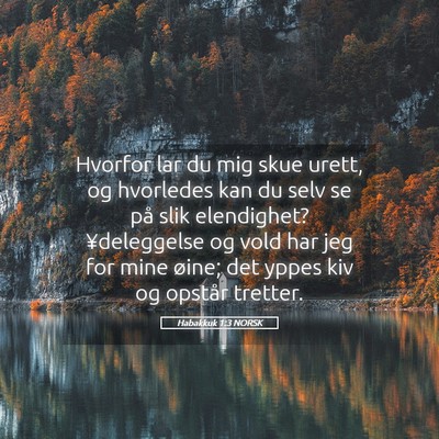 Picture 05 - Habakkuk 1:3 NORSK - Hvorfor lar du mig skue urett, og hvorledes kan - Bible Verse Picture
