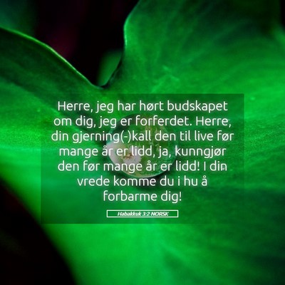 Picture 05 - Habakkuk 3:2 NORSK - Herre, jeg har hørt budskapet om dig, jeg er - Bible Verse Picture