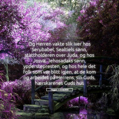Picture 05 - Haggai 1:14 NORSK - Og Herren vakte slik iver hos Serubabel, - Bible Verse Picture