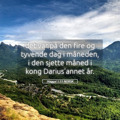 Picture 05 - Haggai 1:15 NORSK - det var på den fire og tyvende dag i måneden, i - Bible Verse Picture