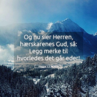 Picture 05 - Haggai 1:5 NORSK - Og nu sier Herren, hærskarenes Gud, så: Legg - Bible Verse Picture