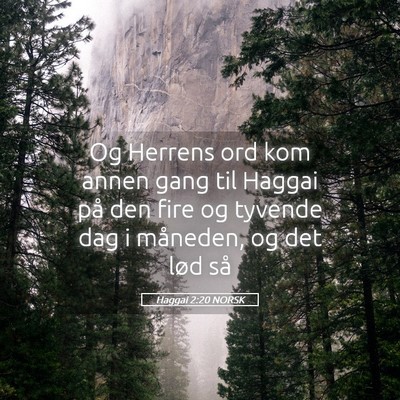 Picture 05 - Haggai 2:20 NORSK - Og Herrens ord kom annen gang til Haggai på den - Bible Verse Picture