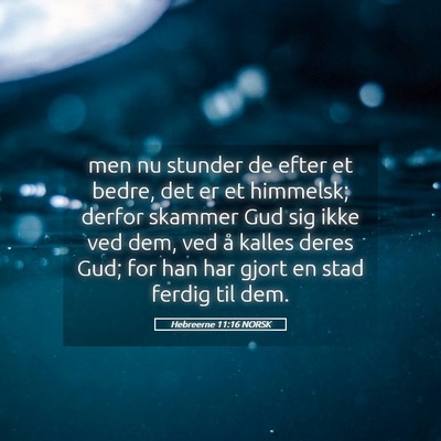 Picture 05 - Hebreerne 11:16 NORSK - men nu stunder de efter et bedre, det er et - Bible Verse Picture