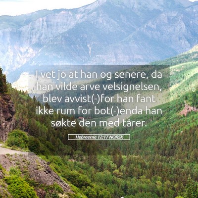 Picture 05 - Hebreerne 12:17 NORSK - I vet jo at han og senere, da han vilde arve - Bible Verse Picture
