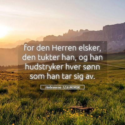 Picture 05 - Hebreerne 12:6 NORSK - for den Herren elsker, den tukter han, og han - Bible Verse Picture