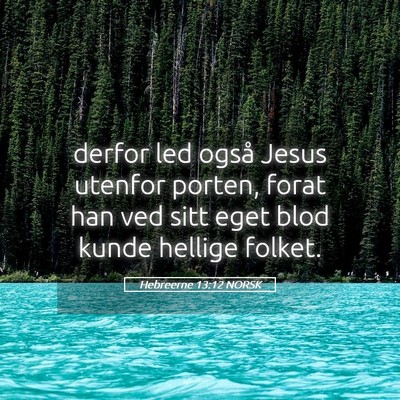 Picture 05 - Hebreerne 13:12 NORSK - derfor led også Jesus utenfor porten, forat han - Bible Verse Picture