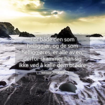 Picture 05 - Hebreerne 2:11 NORSK - For både den som helliggjør, og de som - Bible Verse Picture