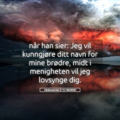 Picture 05 - Hebreerne 2:12 NORSK - når han sier: Jeg vil kunngjøre ditt navn for - Bible Verse Picture