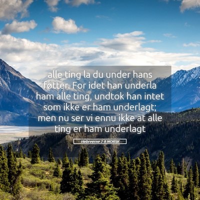 Picture 05 - Hebreerne 2:8 NORSK - alle ting la du under hans føtter. For idet han - Bible Verse Picture