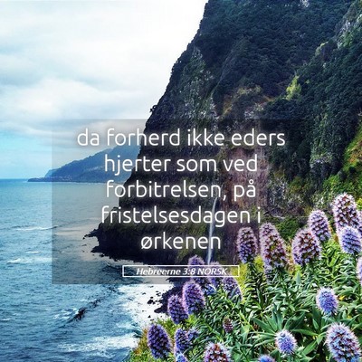 Picture 05 - Hebreerne 3:8 NORSK - da forherd ikke eders hjerter som ved - Bible Verse Picture