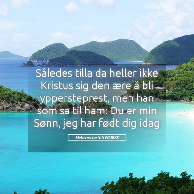 Picture 05 - Hebreerne 5:5 NORSK - Således tilla da heller ikke Kristus sig den - Bible Verse Picture