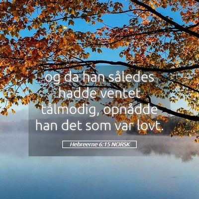 Picture 05 - Hebreerne 6:15 NORSK - og da han således hadde ventet tålmodig, - Bible Verse Picture