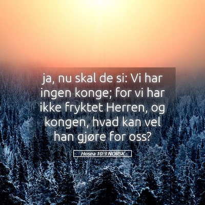 Picture 05 - Hosea 10:3 NORSK - ja, nu skal de si: Vi har ingen konge; for vi har - Bible Verse Picture