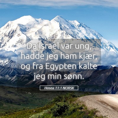 Picture 05 - Hosea 11:1 NORSK - Da Israel var ung, hadde jeg ham kjær, og fra - Bible Verse Picture