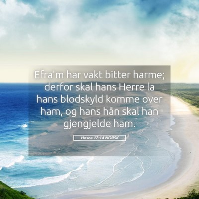 Picture 05 - Hosea 12:14 NORSK - Efra'm har vakt bitter harme; derfor skal hans - Bible Verse Picture