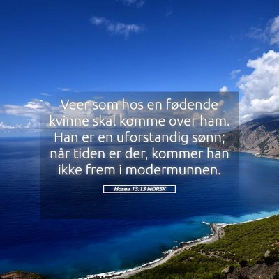 Picture 05 - Hosea 13:13 NORSK - Veer som hos en fødende kvinne skal komme over - Bible Verse Picture