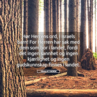 Picture 05 - Hosea 4:1 NORSK - Hør Herrens ord, I Israels barn! For Herren har - Bible Verse Picture