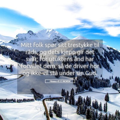 Picture 05 - Hosea 4:12 NORSK - Mitt folk spør sitt trestykke til råds, og dets - Bible Verse Picture