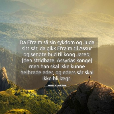 Picture 05 - Hosea 5:13 NORSK - Da Efra'm så sin sykdom og Juda sitt sår, da - Bible Verse Picture