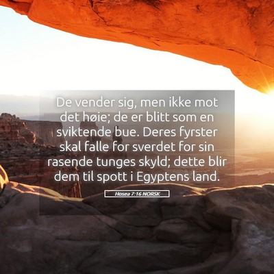 Picture 05 - Hosea 7:16 NORSK - De vender sig, men ikke mot det høie; de er - Bible Verse Picture