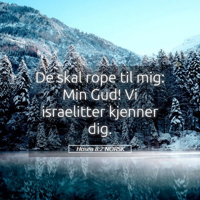 Picture 05 - Hosea 8:2 NORSK - De skal rope til mig: Min Gud! Vi israelitter - Bible Verse Picture