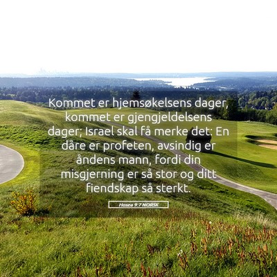 Picture 05 - Hosea 9:7 NORSK - Kommet er hjemsøkelsens dager, kommet er - Bible Verse Picture