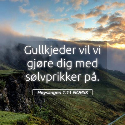 Picture 05 - Høysangen 1:11 NORSK - Gullkjeder vil vi gjøre dig med sølvprikker - Bible Verse Picture