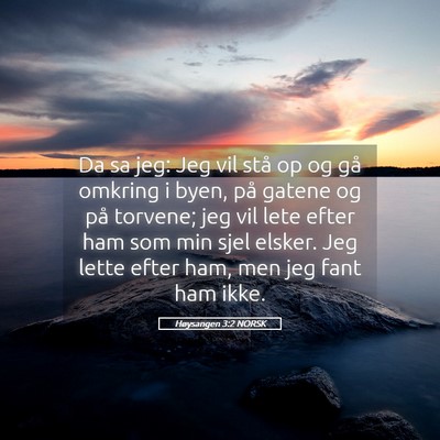 Picture 05 - Høysangen 3:2 NORSK - Da sa jeg: Jeg vil stå op og gå omkring i byen, - Bible Verse Picture