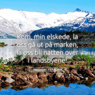 Picture 05 - Høysangen 7:11 NORSK - Kom, min elskede, la oss gå ut på marken, la - Bible Verse Picture