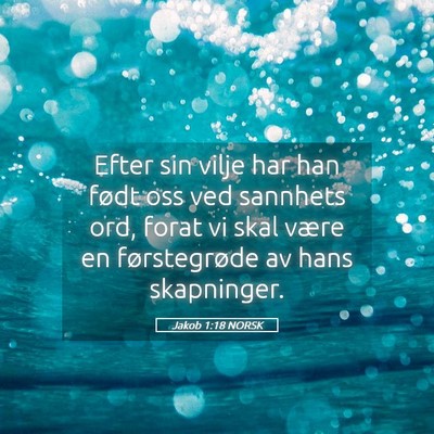 Picture 05 - Jakob 1:18 NORSK - Efter sin vilje har han født oss ved sannhets - Bible Verse Picture