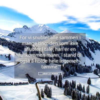 Picture 05 - Jakob 3:2 NORSK - For vi snubler alle sammen i mange ting; den som - Bible Verse Picture