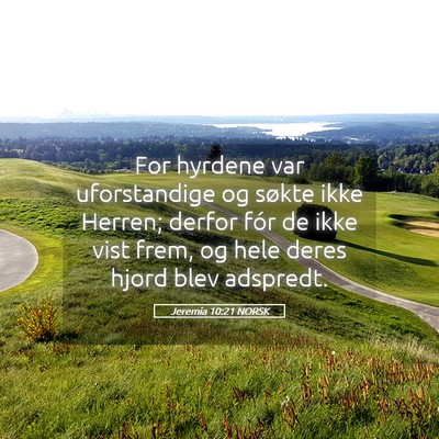 Picture 05 - Jeremia 10:21 NORSK - For hyrdene var uforstandige og søkte ikke - Bible Verse Picture