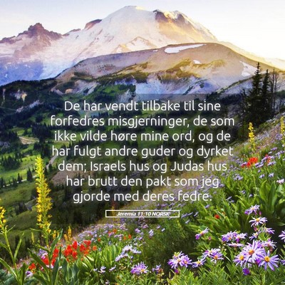 Picture 05 - Jeremia 11:10 NORSK - De har vendt tilbake til sine forfedres - Bible Verse Picture