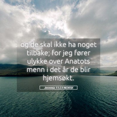 Picture 05 - Jeremia 11:23 NORSK - og de skal ikke ha noget tilbake; for jeg fører - Bible Verse Picture