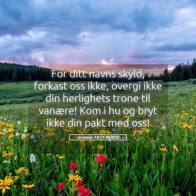 Picture 05 - Jeremia 14:21 NORSK - For ditt navns skyld, forkast oss ikke, overgi - Bible Verse Picture