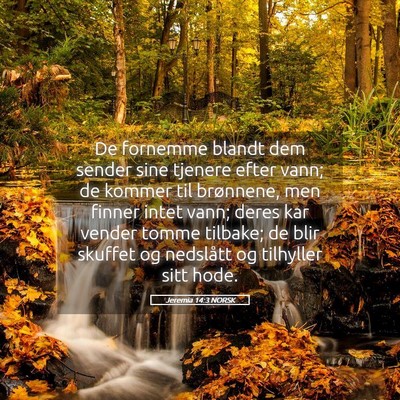 Picture 05 - Jeremia 14:3 NORSK - De fornemme blandt dem sender sine tjenere efter - Bible Verse Picture