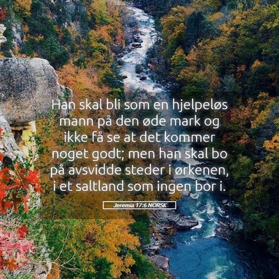 Picture 05 - Jeremia 17:6 NORSK - Han skal bli som en hjelpeløs mann på den øde - Bible Verse Picture