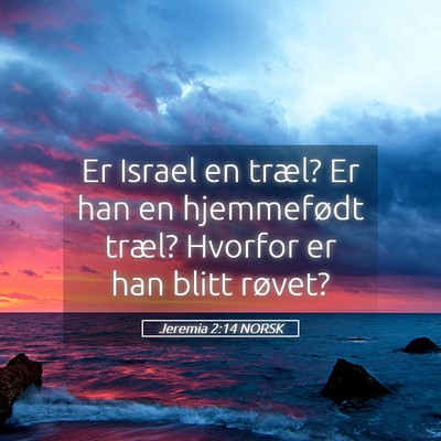 Picture 05 - Jeremia 2:14 NORSK - Er Israel en træl? Er han en hjemmefødt træl? - Bible Verse Picture