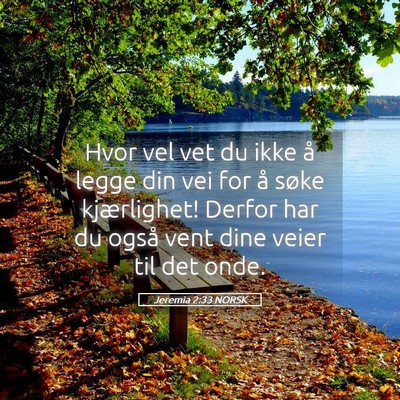 Picture 05 - Jeremia 2:33 NORSK - Hvor vel vet du ikke å legge din vei for å - Bible Verse Picture