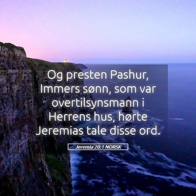 Picture 05 - Jeremia 20:1 NORSK - Og presten Pashur, Immers sønn, som var - Bible Verse Picture