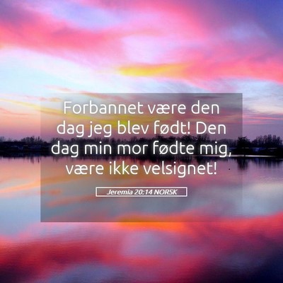 Picture 05 - Jeremia 20:14 NORSK - Forbannet være den dag jeg blev født! Den dag - Bible Verse Picture