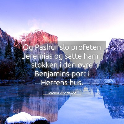 Picture 05 - Jeremia 20:2 NORSK - Og Pashur slo profeten Jeremias og satte ham i - Bible Verse Picture