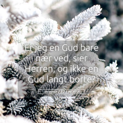 Picture 05 - Jeremia 23:23 NORSK - Er jeg en Gud bare nær ved, sier Herren, og ikke - Bible Verse Picture